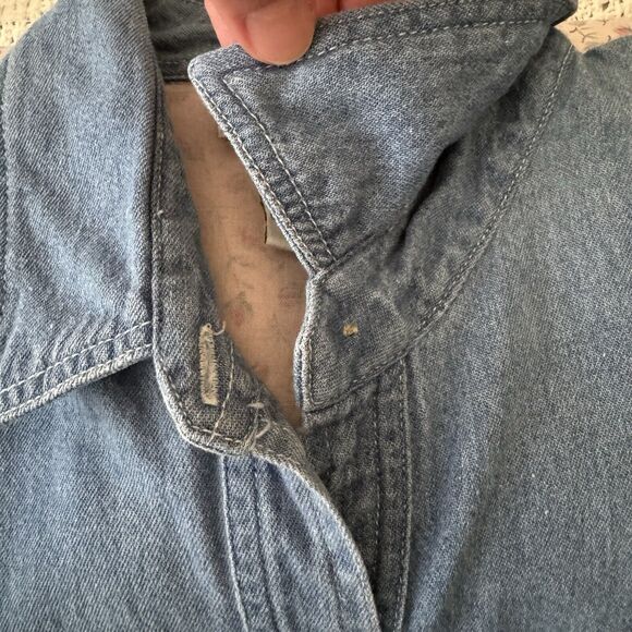 Vintage 90s Partners Mervyns Floral Denim Button Down Long Sleeve Top Cotton M - Picture 3 of 14